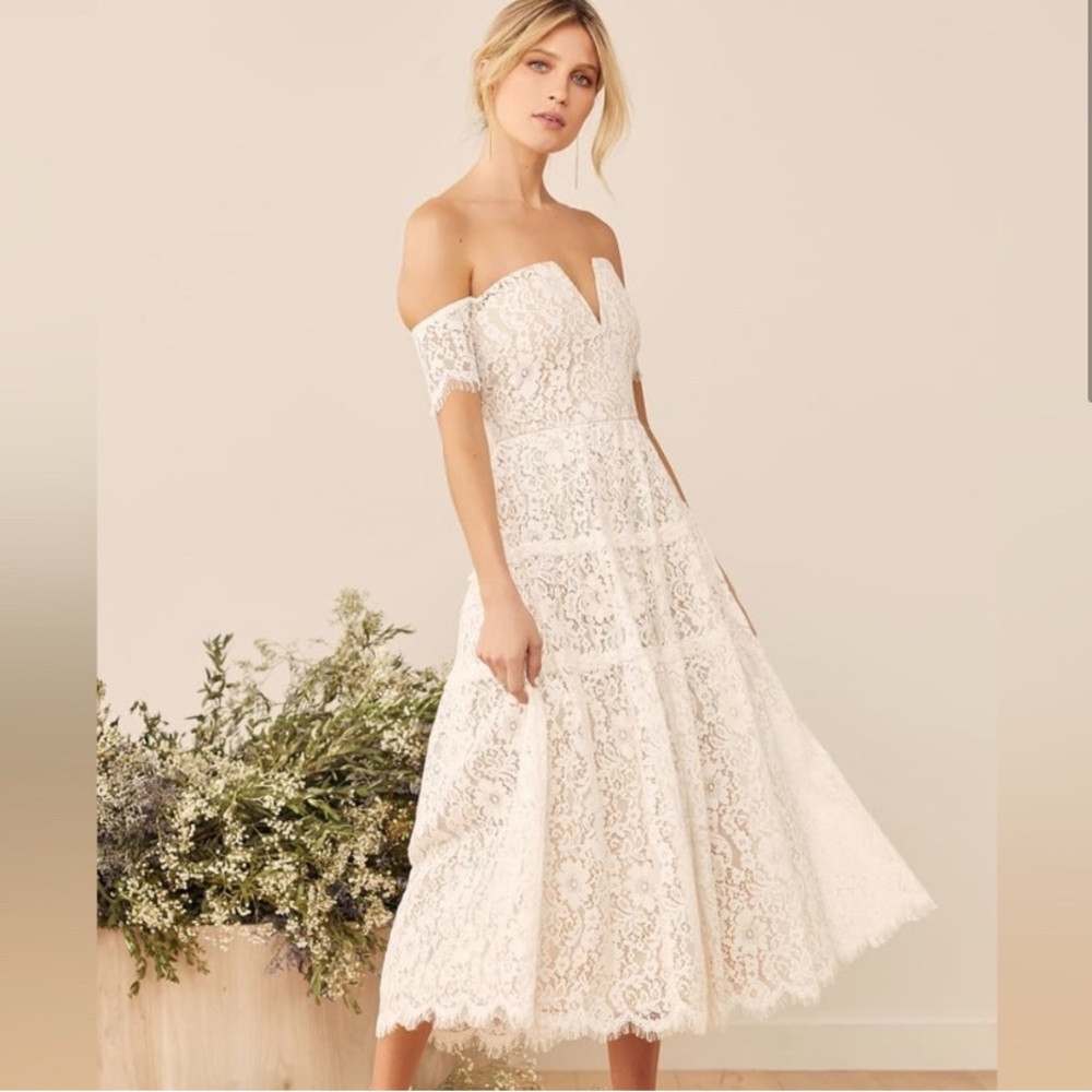 Elegant White Lace Off-Shoulder Dress - Lulu’s